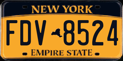 NY license plate FDV8524
