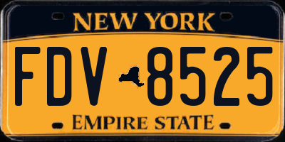 NY license plate FDV8525