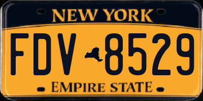 NY license plate FDV8529
