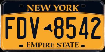 NY license plate FDV8542