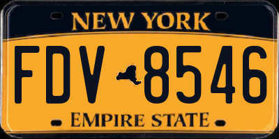 NY license plate FDV8546