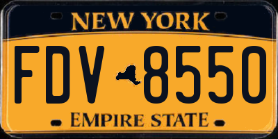 NY license plate FDV8550