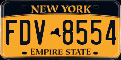 NY license plate FDV8554