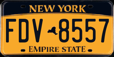 NY license plate FDV8557