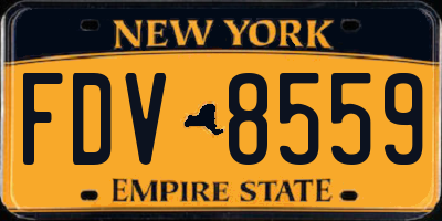 NY license plate FDV8559