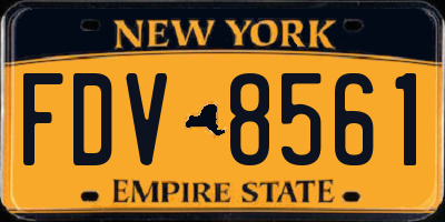 NY license plate FDV8561