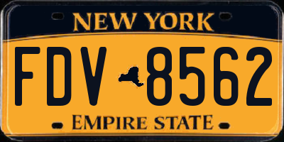 NY license plate FDV8562