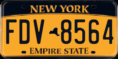 NY license plate FDV8564