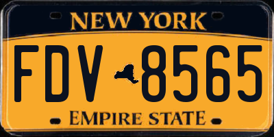 NY license plate FDV8565
