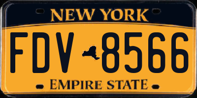 NY license plate FDV8566