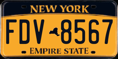 NY license plate FDV8567