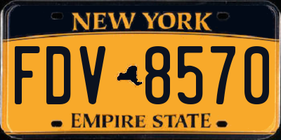 NY license plate FDV8570