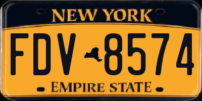 NY license plate FDV8574
