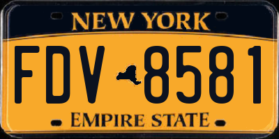 NY license plate FDV8581