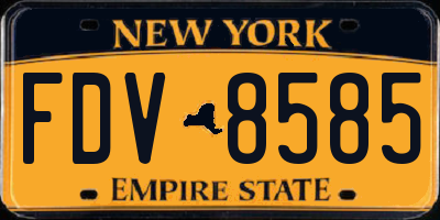 NY license plate FDV8585
