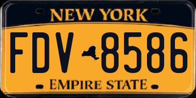 NY license plate FDV8586