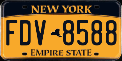 NY license plate FDV8588