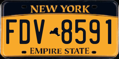NY license plate FDV8591