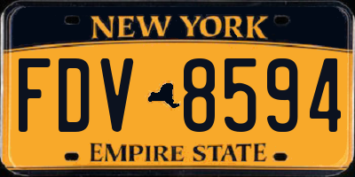 NY license plate FDV8594