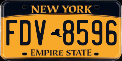 NY license plate FDV8596