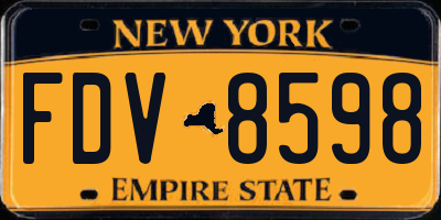 NY license plate FDV8598