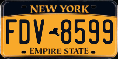 NY license plate FDV8599