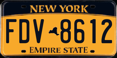 NY license plate FDV8612