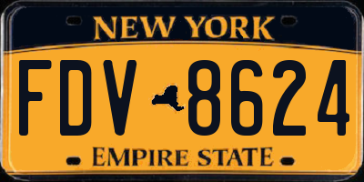 NY license plate FDV8624
