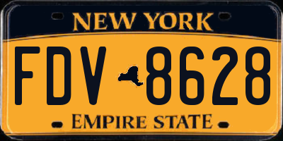 NY license plate FDV8628