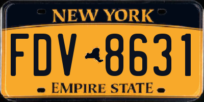 NY license plate FDV8631