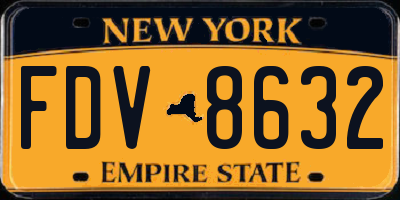 NY license plate FDV8632