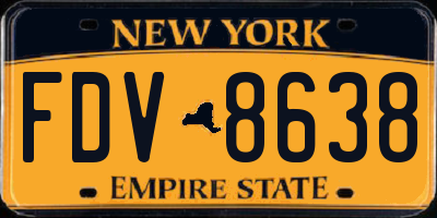 NY license plate FDV8638
