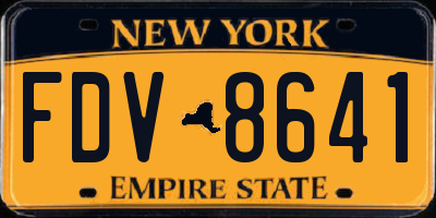 NY license plate FDV8641