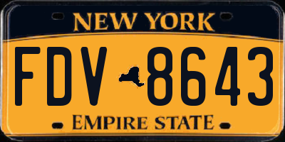 NY license plate FDV8643