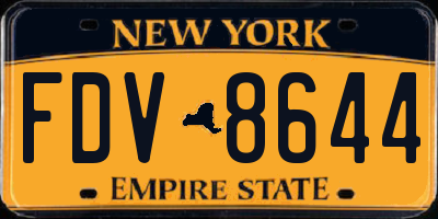 NY license plate FDV8644