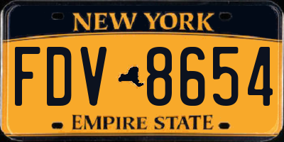 NY license plate FDV8654