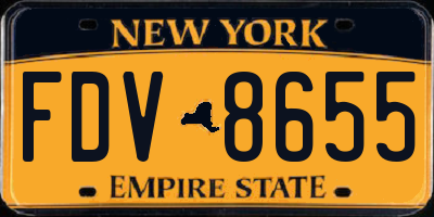 NY license plate FDV8655