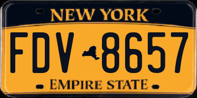 NY license plate FDV8657