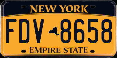NY license plate FDV8658