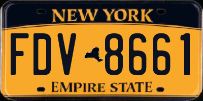 NY license plate FDV8661