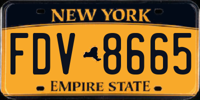 NY license plate FDV8665