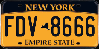 NY license plate FDV8666
