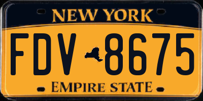 NY license plate FDV8675