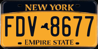 NY license plate FDV8677