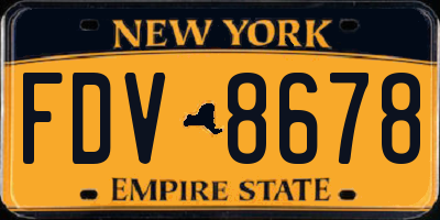 NY license plate FDV8678