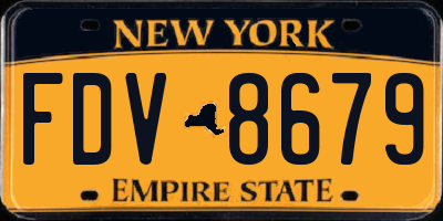 NY license plate FDV8679
