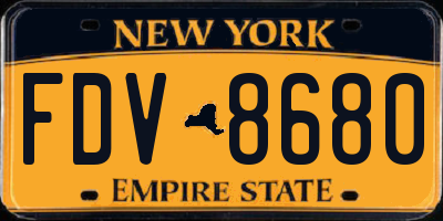 NY license plate FDV8680