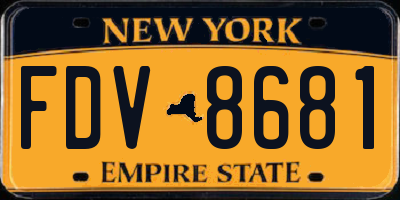 NY license plate FDV8681