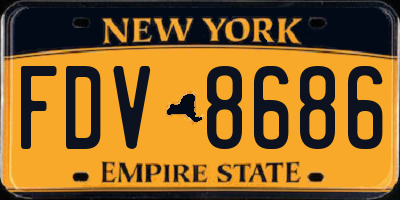 NY license plate FDV8686