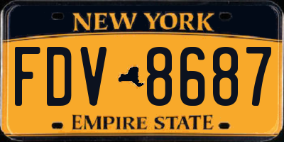 NY license plate FDV8687